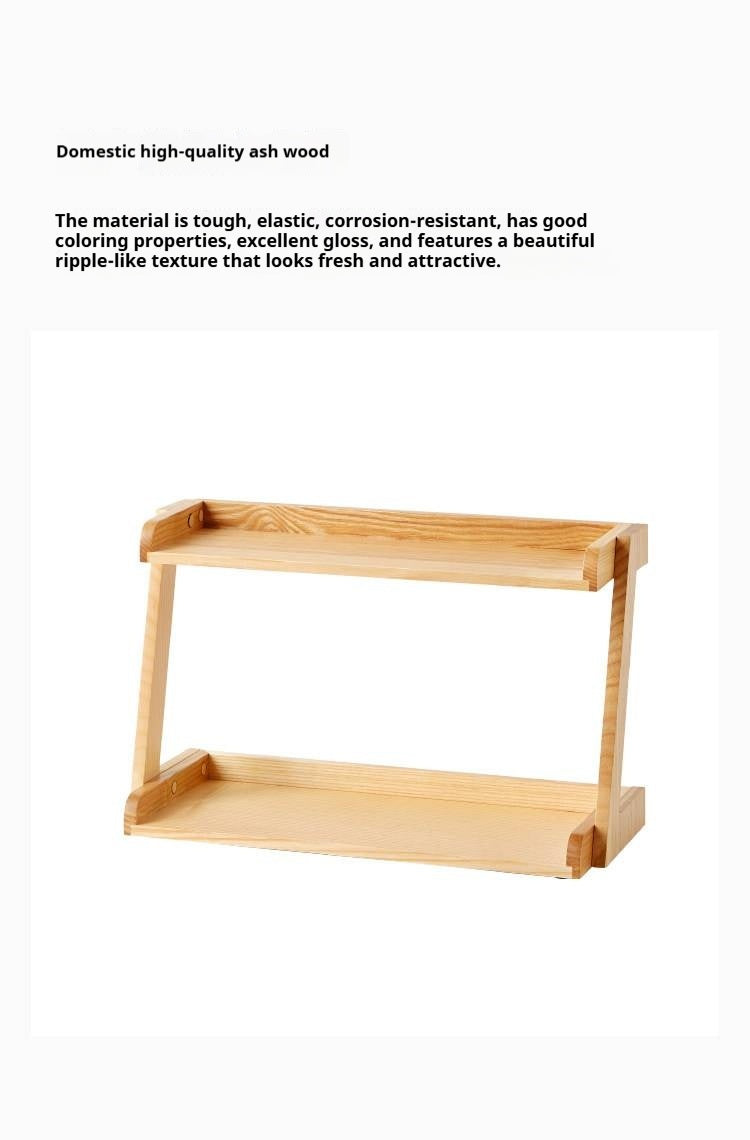 Ash Solid Wood Double Layer Open Sorting Rack