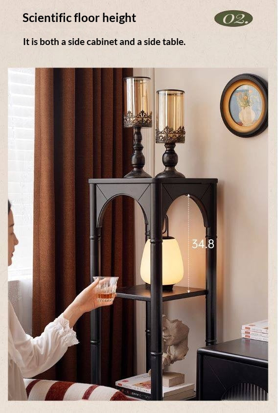 Solid Rubberwood, Tulipwood Solid Wood French Retro Corner Bookcase