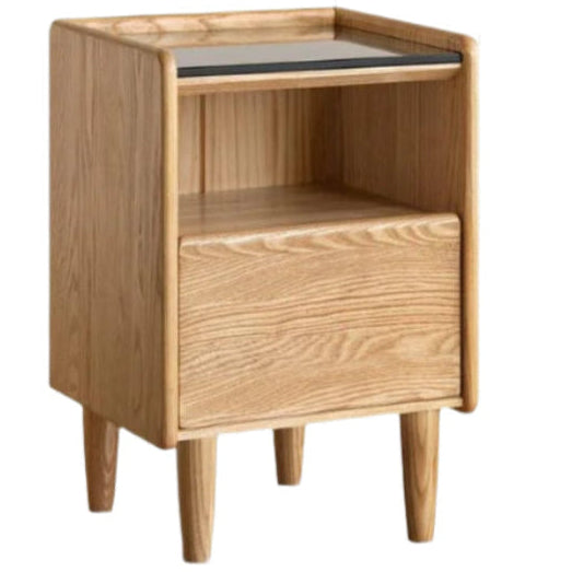 Black walnut, Ash, Cherry, Poplar, Solid Rubberwood Modern Nightstand.
