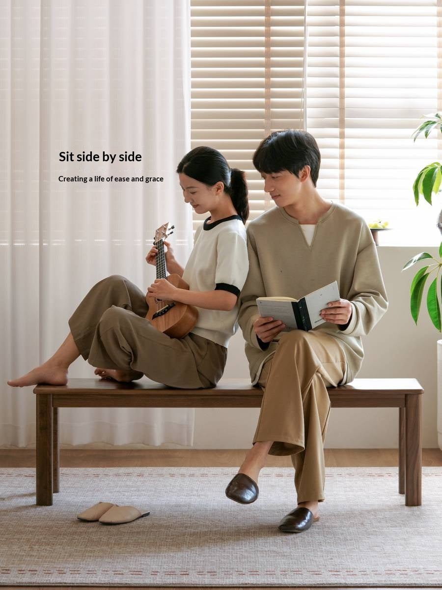 Black Walnut, Oak, Sandalwood, Ash Solid Wood, Solid RubberWood Nordic Long Bench