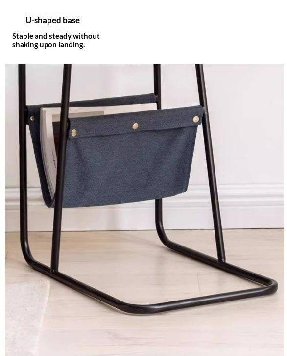 Black Walnut Solid Wood C-shaped Iron Side Table