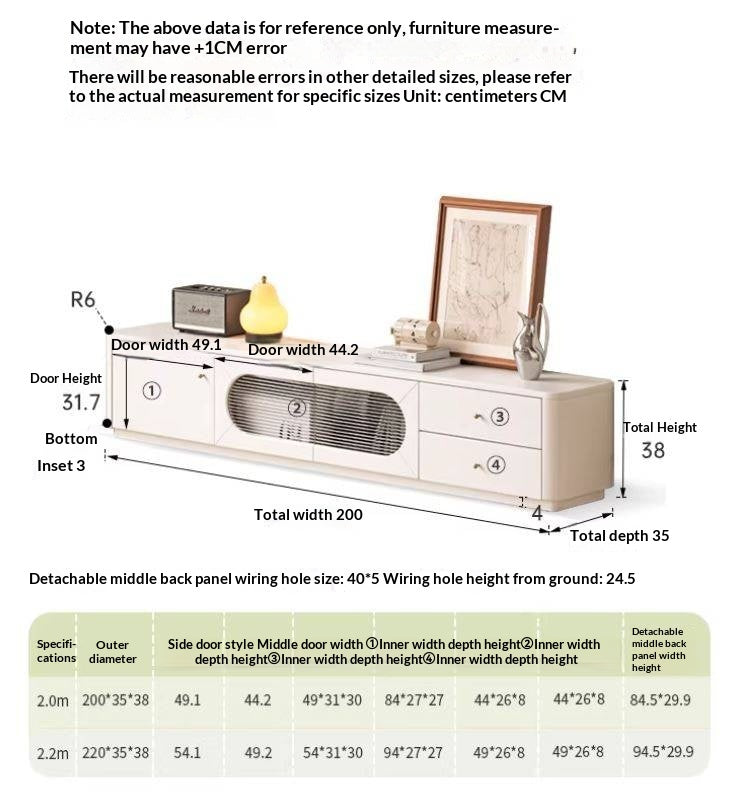 Solid RubberWood TV Cabinet Floor-Standing Low Cabinet.