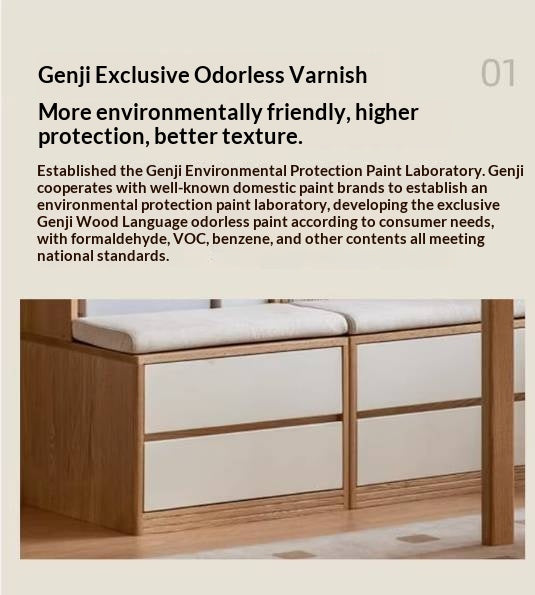 Oak Solid Wood Cream Style Bookcase