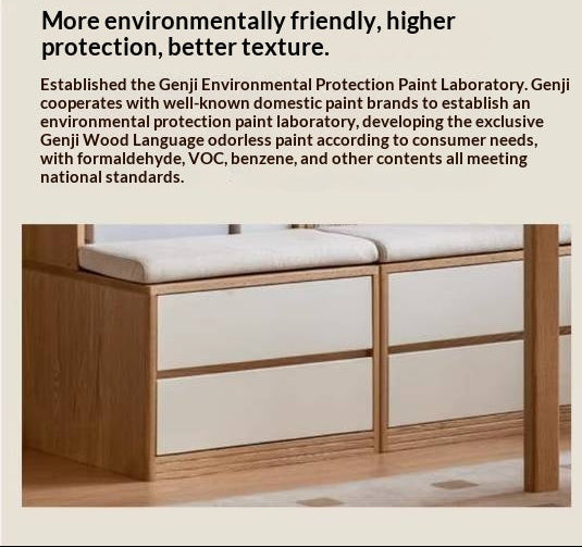 Oak Solid Wood Cream Style Bookcase