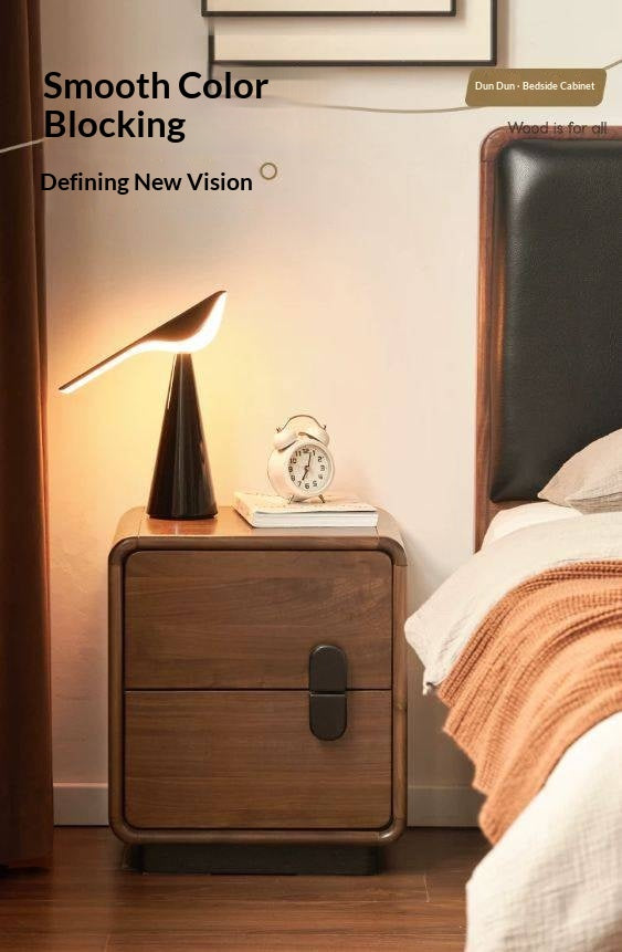 Black Walnut Solid Wood Italian Light Luxury Nightstands