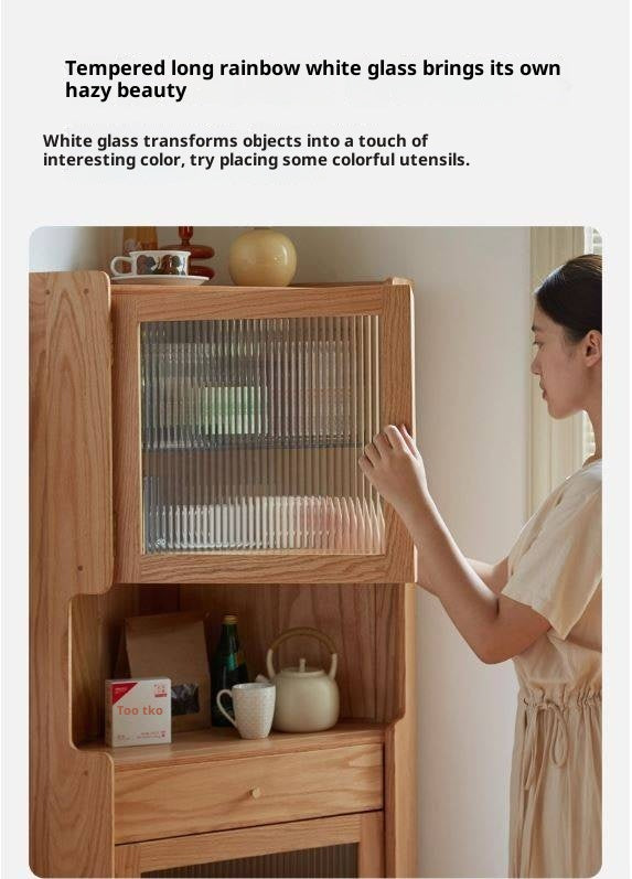 Oak Solid Wood Corner Nordic Storage Cabinet