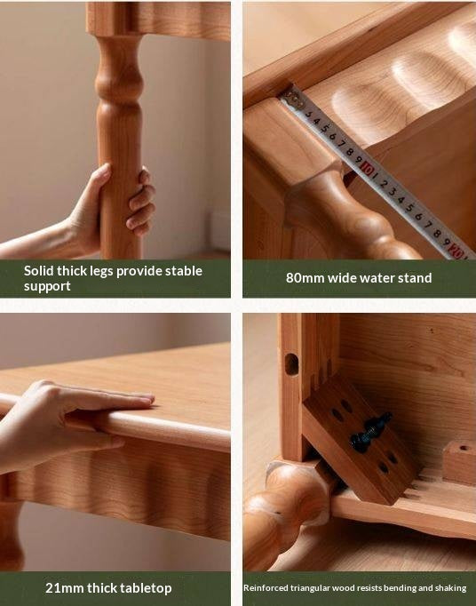 Cherry Solid Wood American Retro Dining Table