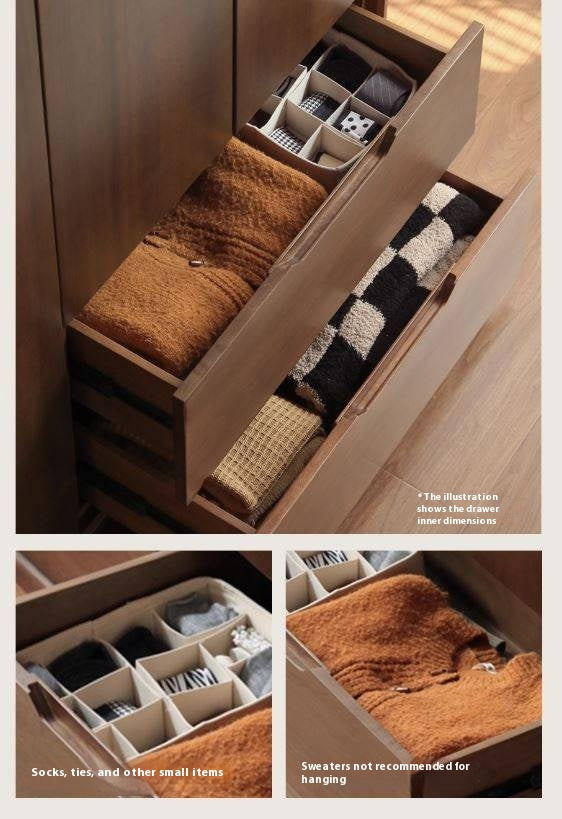 Sandalwood Solid Wood Modern Open Door Wardrobe.