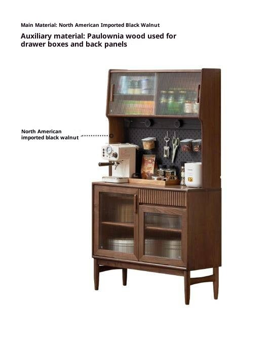 Black Walnut, Oak, South American Walnut Light Luxury Tableside Cabinet
