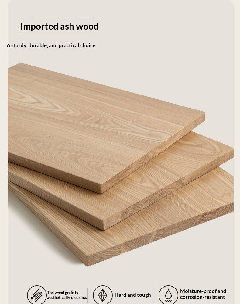 Ash Solid Wood Nightstand With Glass Top