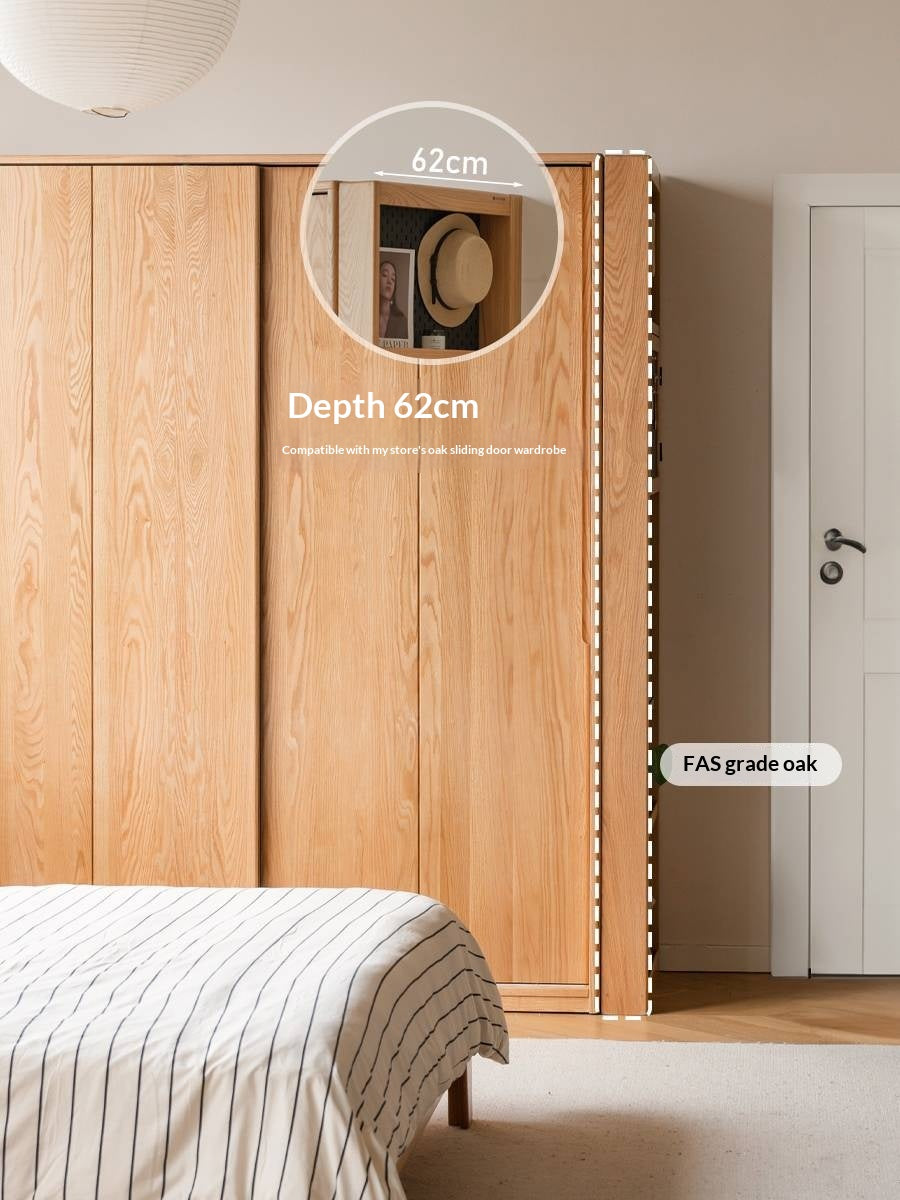 Oak, Cherry Solid Wood Corner Wardrobe