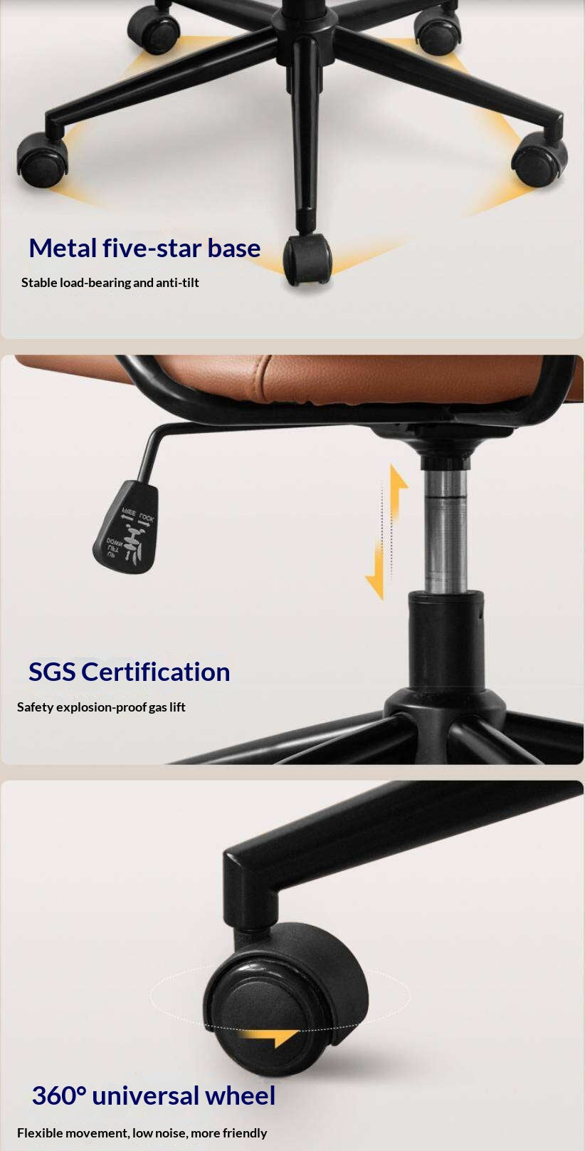 Leather Modern Liftable Armchair Office Chair