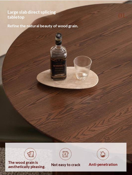 Ash Solid Wood Round Dining Table