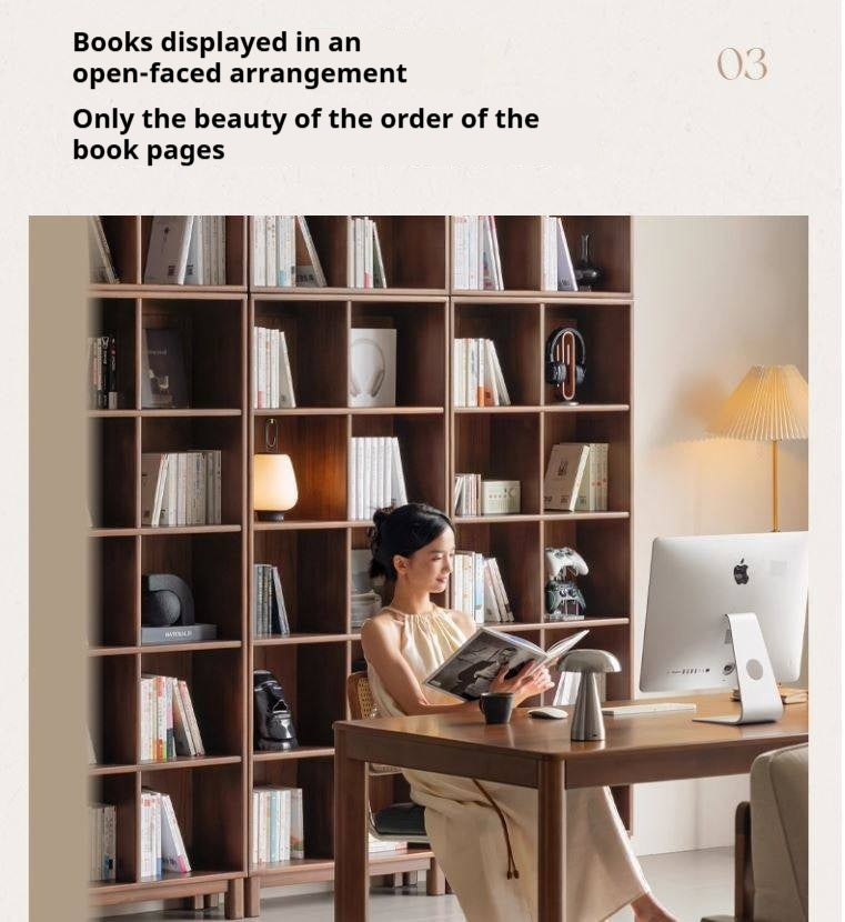 Sandalwood Solid Wood Light Luxury Style Bookshelf