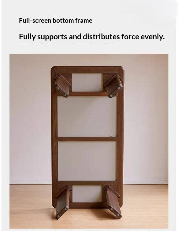 Black Walnut Solid Wood Travertine Slab Light Luxury Dining Table