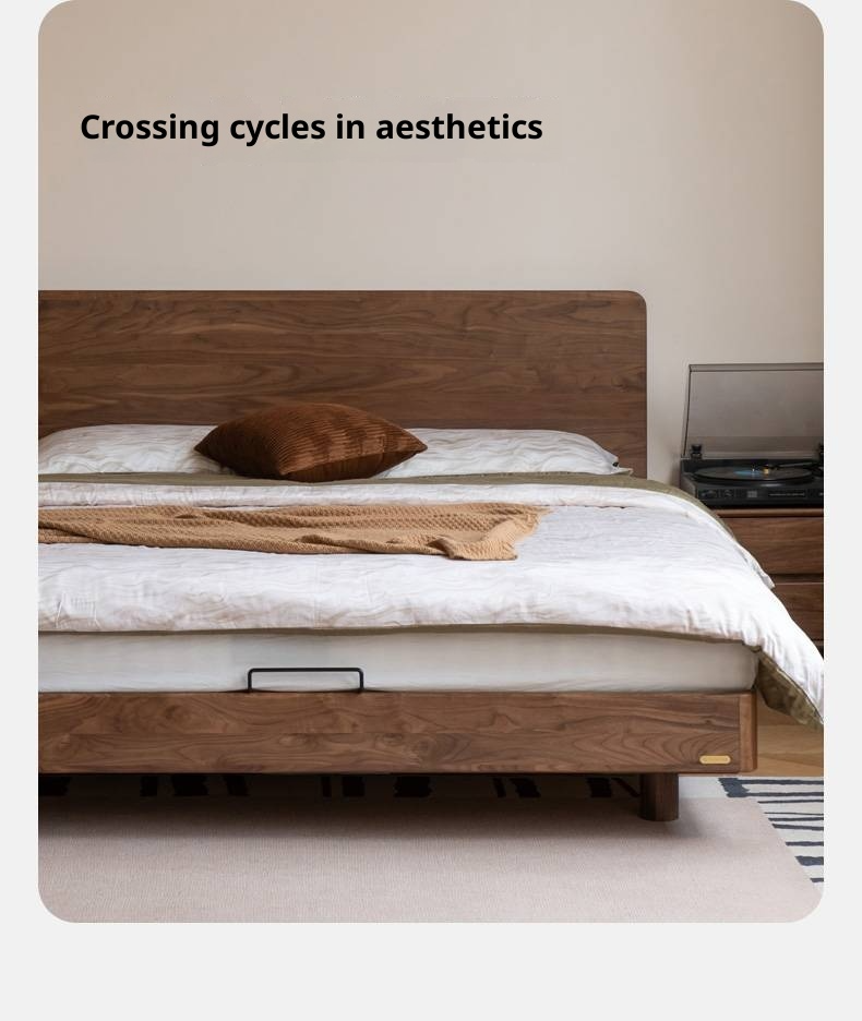 Black Walnut Solid Wood Modern Minimalist Bed