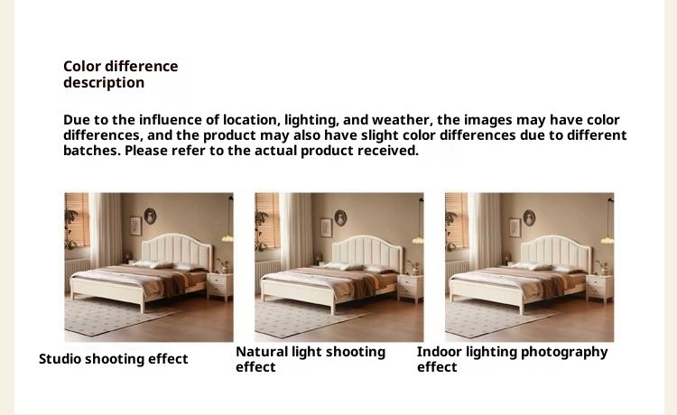 Rubberwood Solid Wood White Large Box Bed American Style