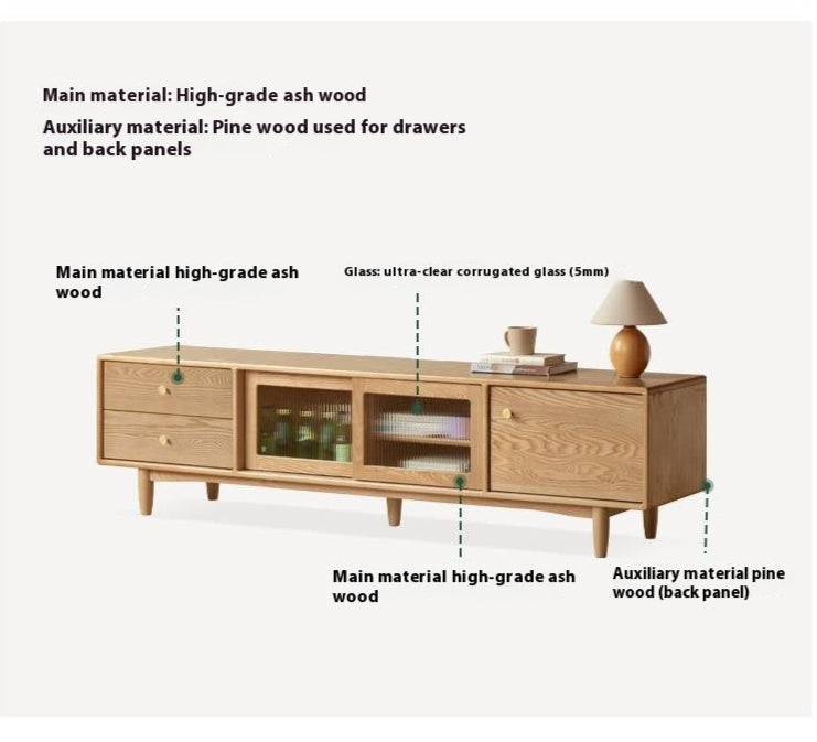 Ash Solid Wood Modern TV Cabinet