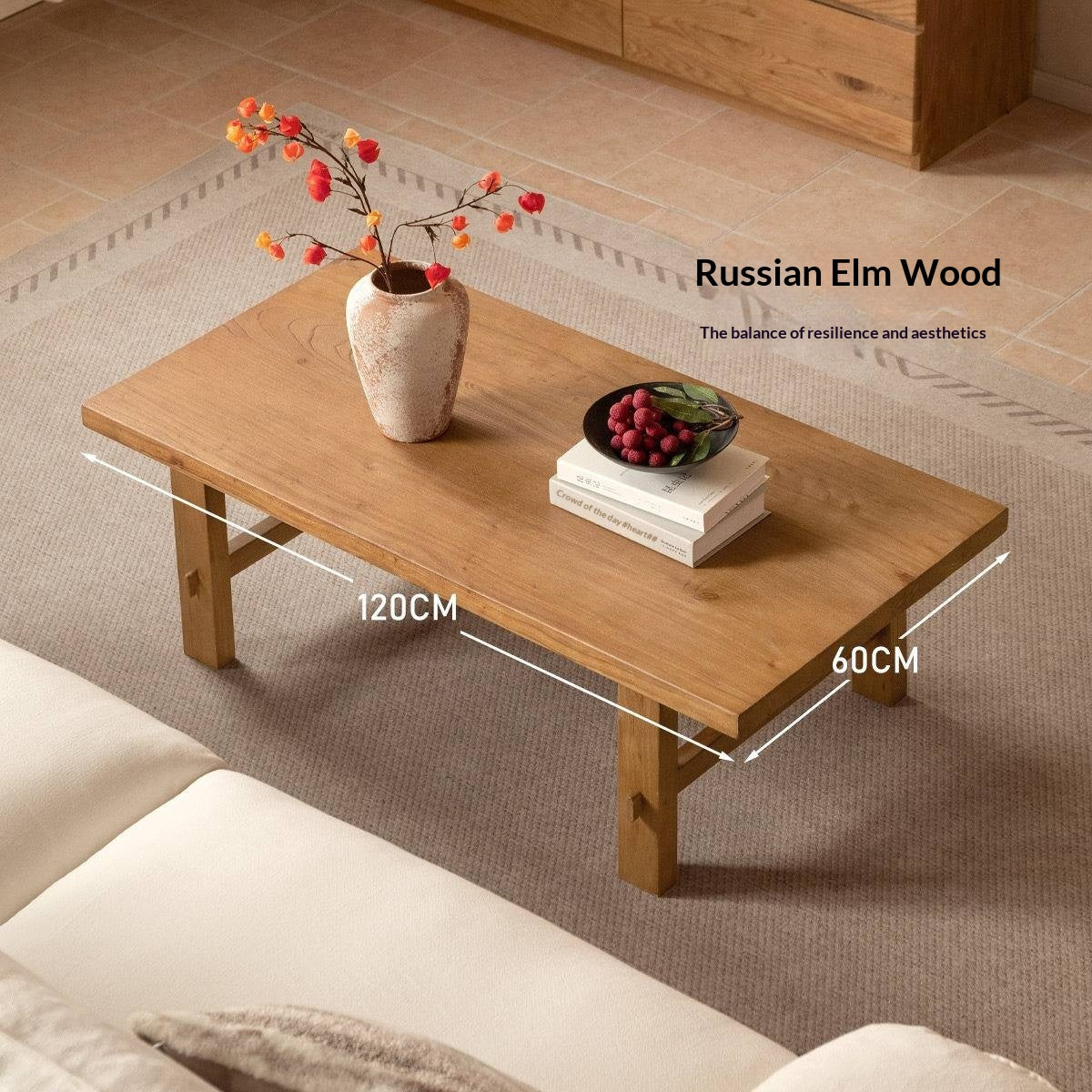 Elm Solid Wood Strange Silence Wind Style Coffee Table