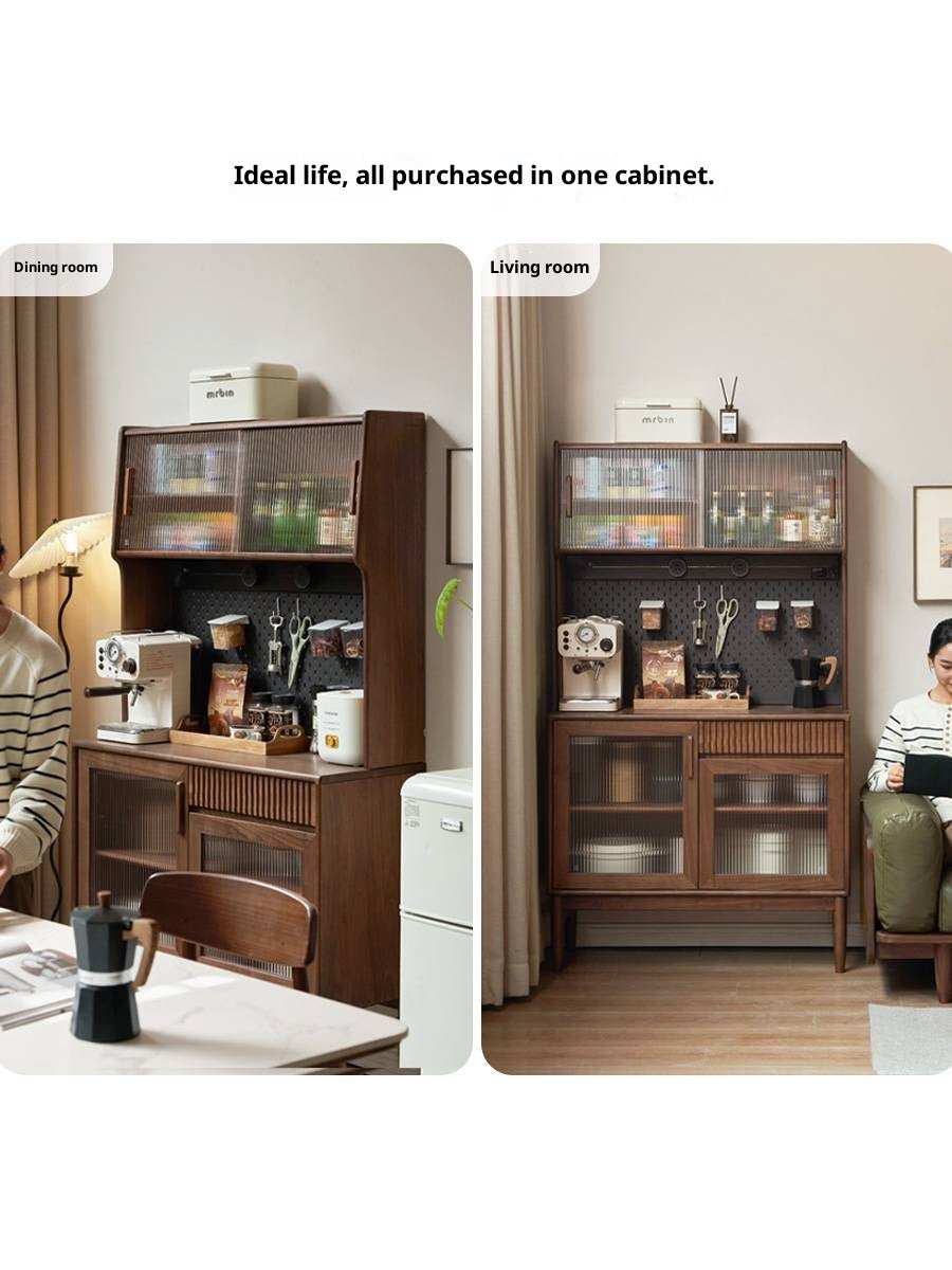 Black Walnut, Oak, South American Walnut Light Luxury Tableside Cabinet