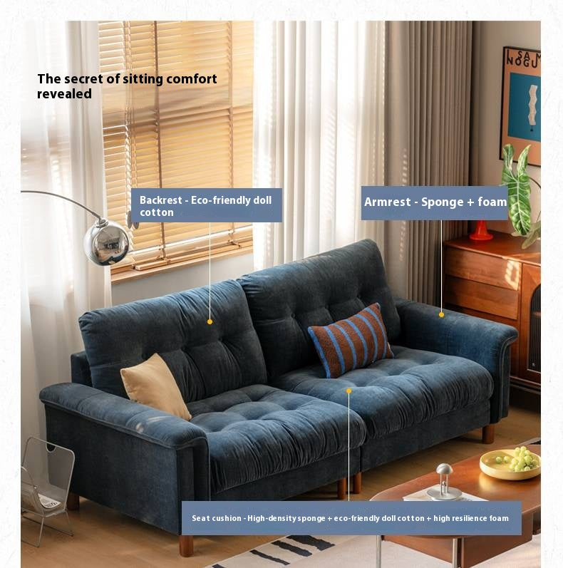Fabric Chenille High Back Sofa Retro.