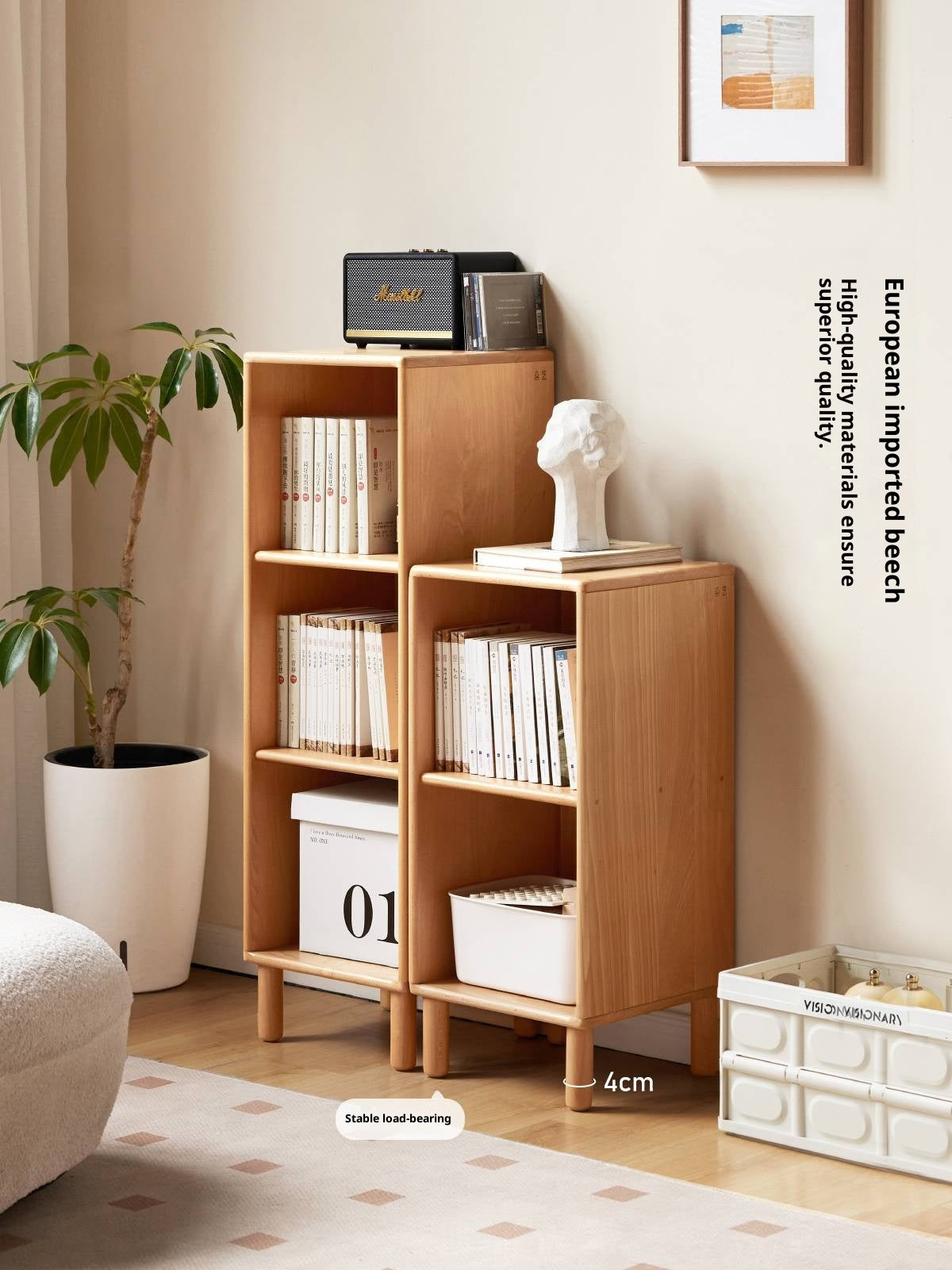 Beech Solid Wood Capacity Bookcase