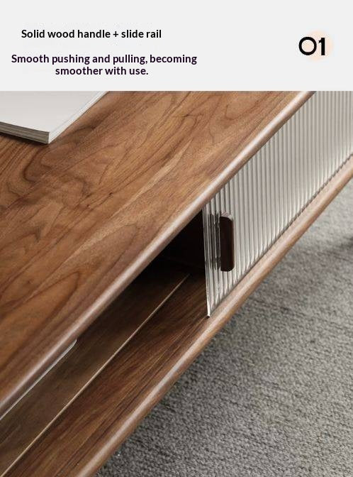 Black Walnut, Oak, Solid Rubberwood Solid Wood Modern Style Coffee Table