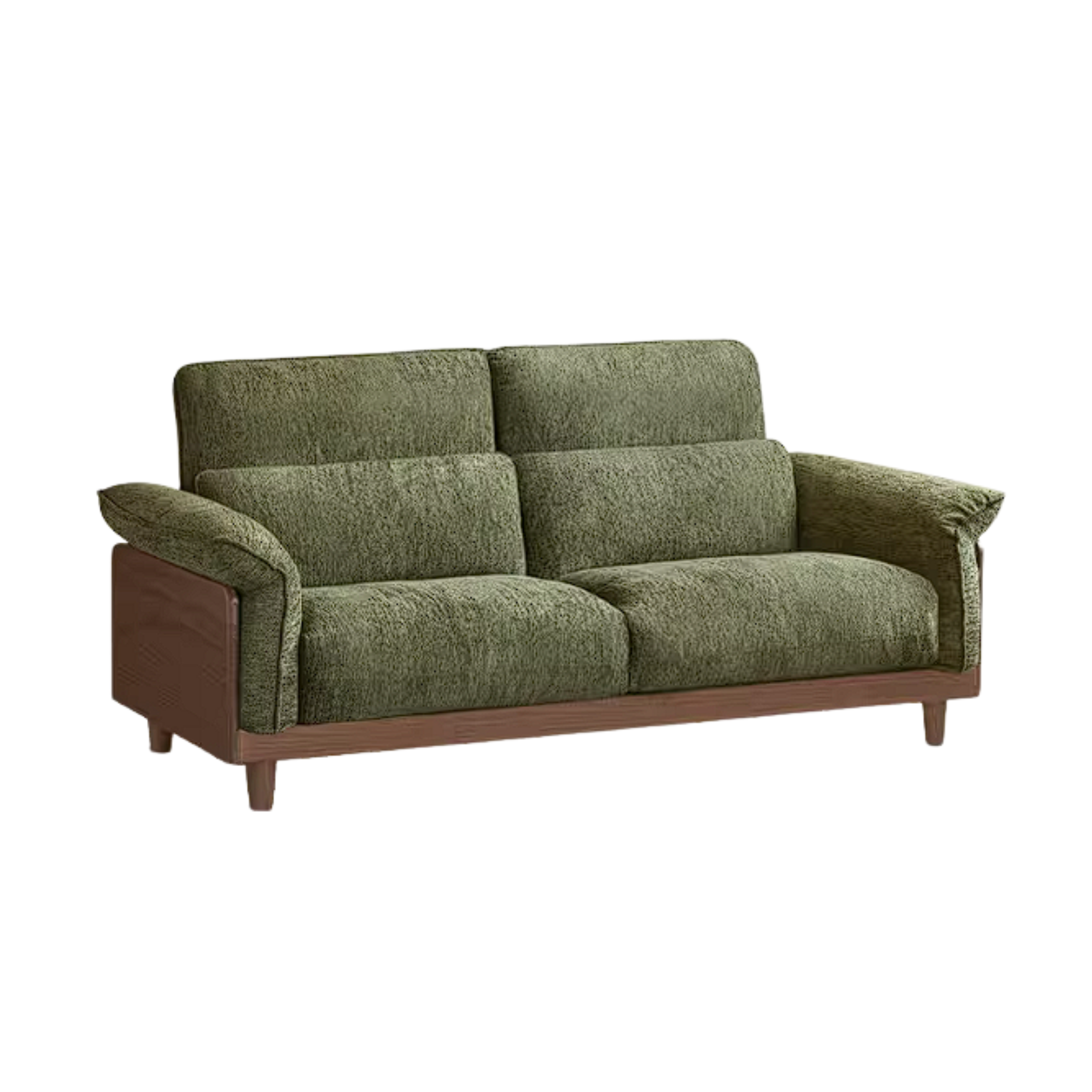 Black Walnut, Ash, Golden Sandalwood Solid Wood Genuine Top-Grain Leather, fabric High back Sofa