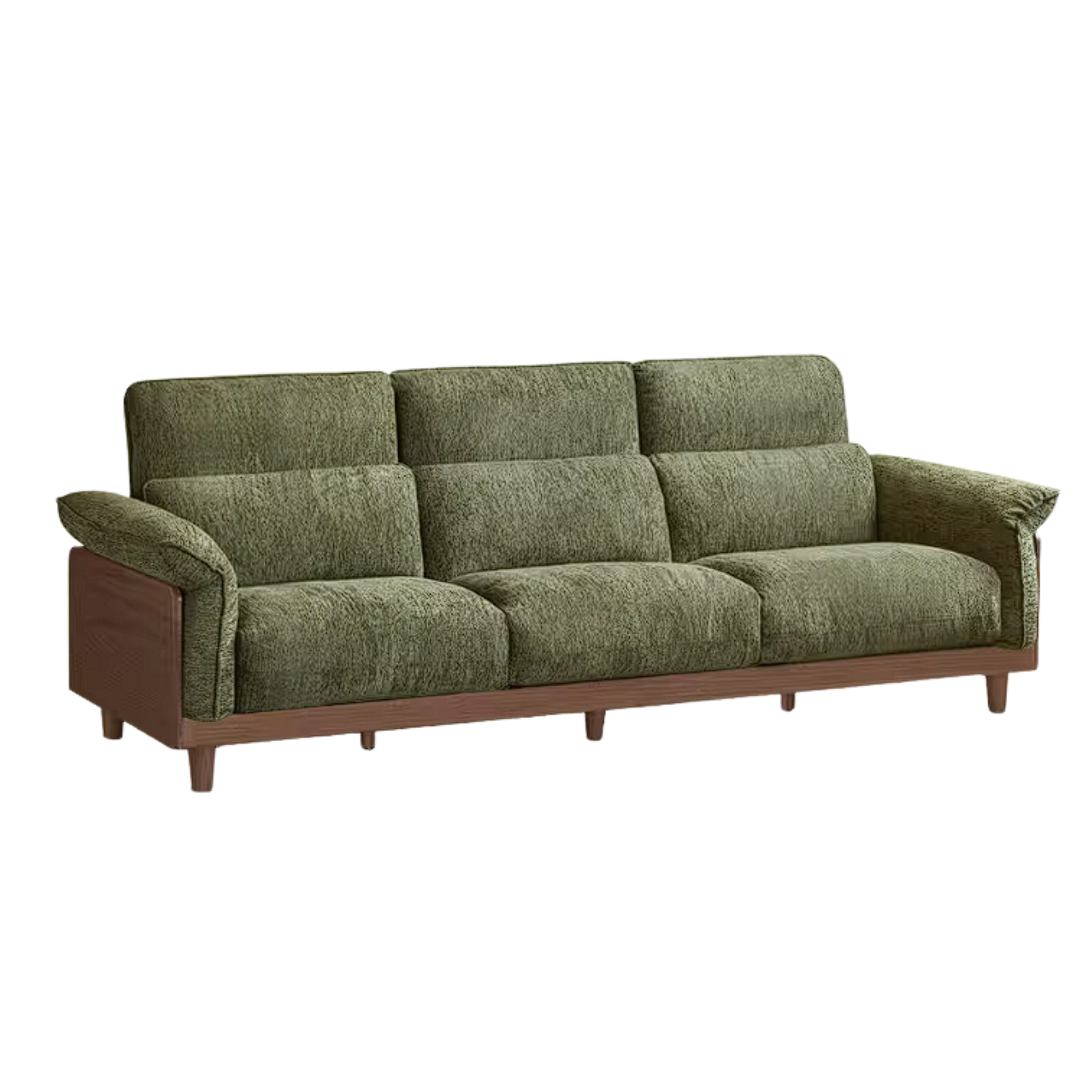 Black Walnut, Ash, Golden Sandalwood Solid Wood Genuine Top-Grain Leather, fabric High back Sofa