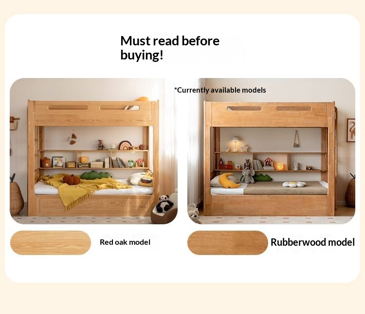 Rubberwood Solid Wood Children's Multifunctional Box Bunk Bed