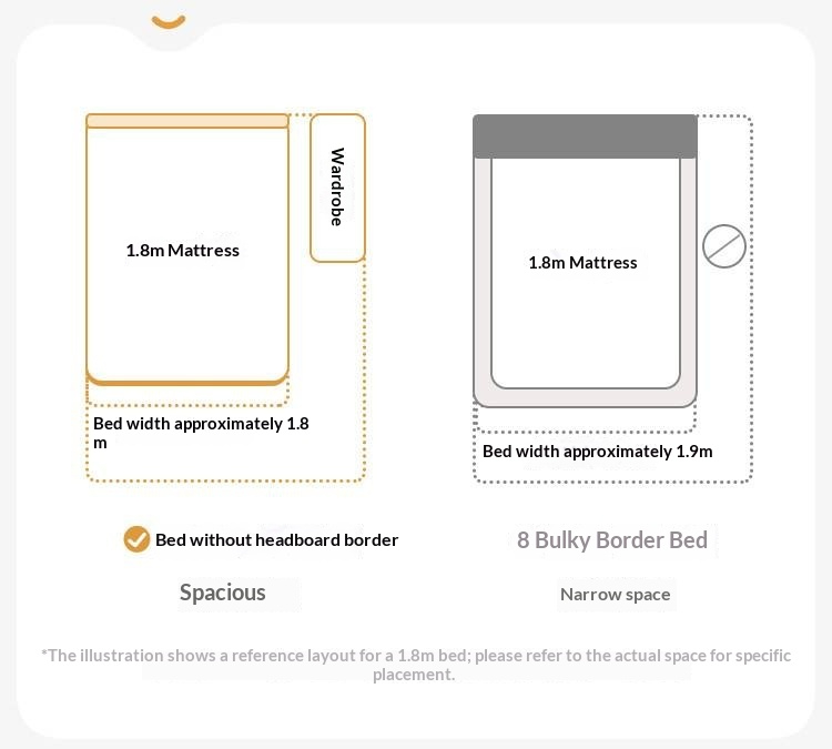 Beech Solid Wood Platform Bed, Headboard-Free Bed, Flush-Edge Floating Bed