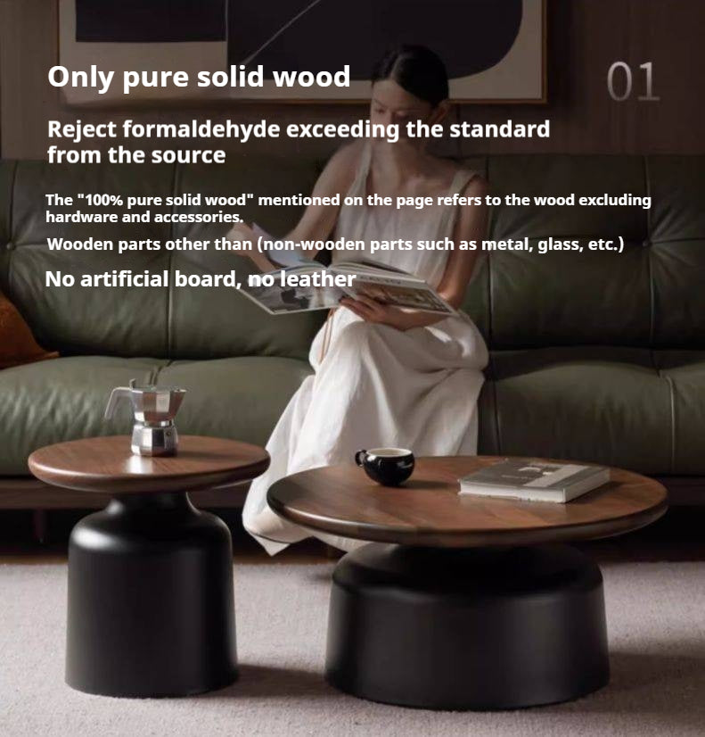 Black Walnut Solid Wood Italian Light Luxury Tea Table