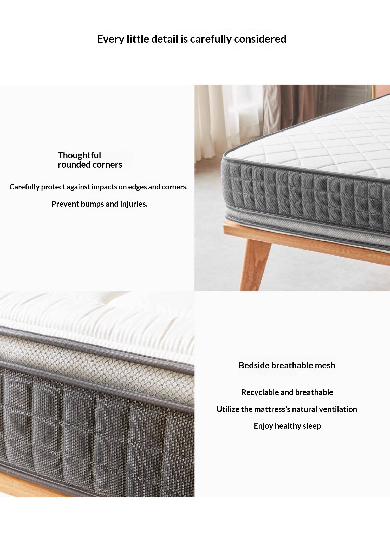 Latex Zero-Glue Mattress with Natural Jute Cover — Eco-Friendly, Soft, Thick Mattress with Independent Springs