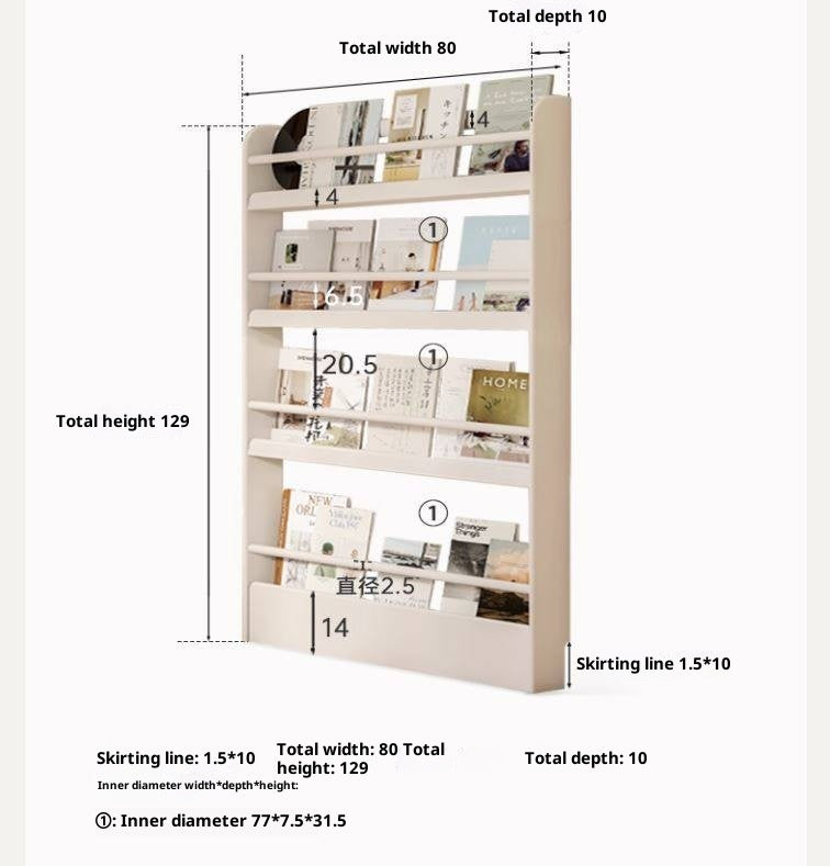 Solid RubberWood Cream Style Corner Bookshelf