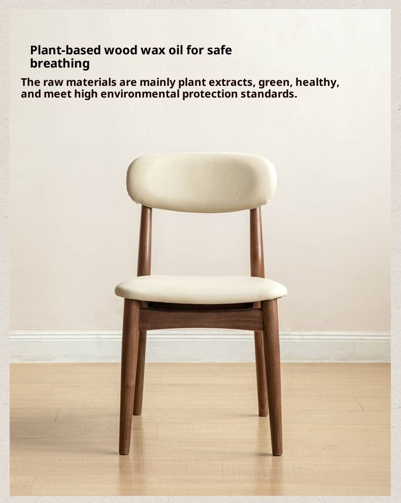 Set 4pcs Black Walnut Solid Wood Home Soft Back Dining Chair