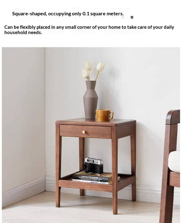 Black Walnut, Solid Rubberwood, Oak Solid Wood Side Table