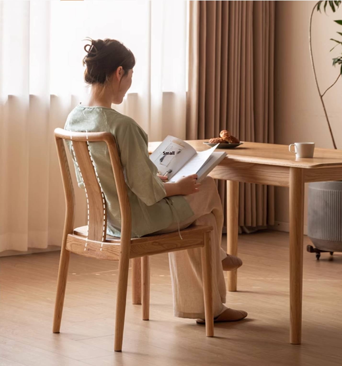 Set 4 pcs Oak Solid Wood New Chinese Style Dining Chair