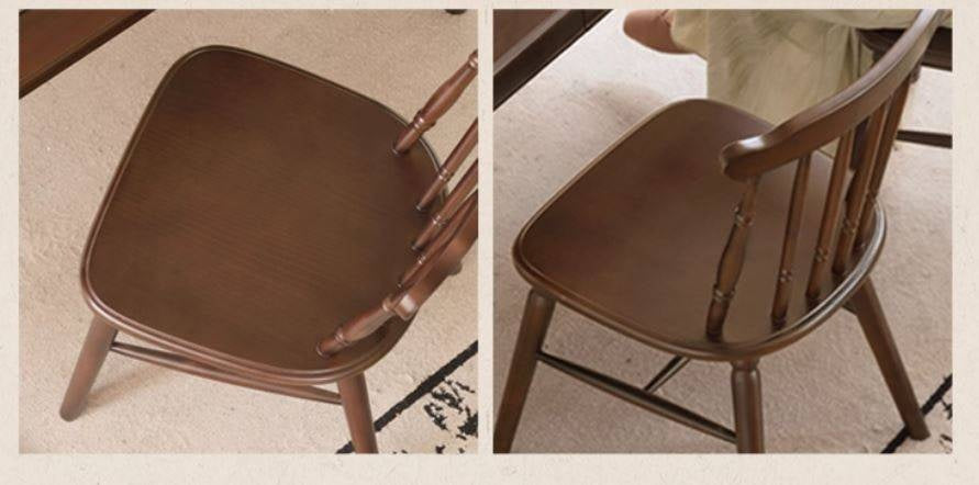 Set 4 pcs Black Walnut Solid Wood Dining Chair
