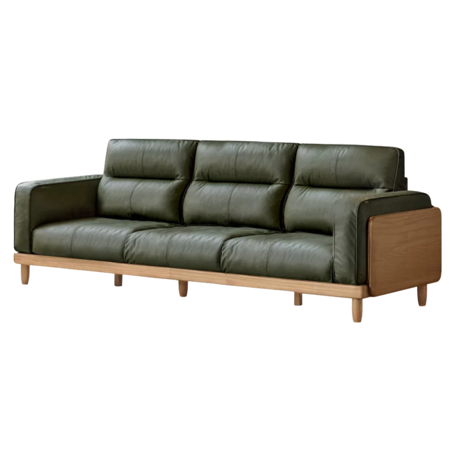 Oak, Ash Solid Wood genuine leather, fabrics High Back Sofa