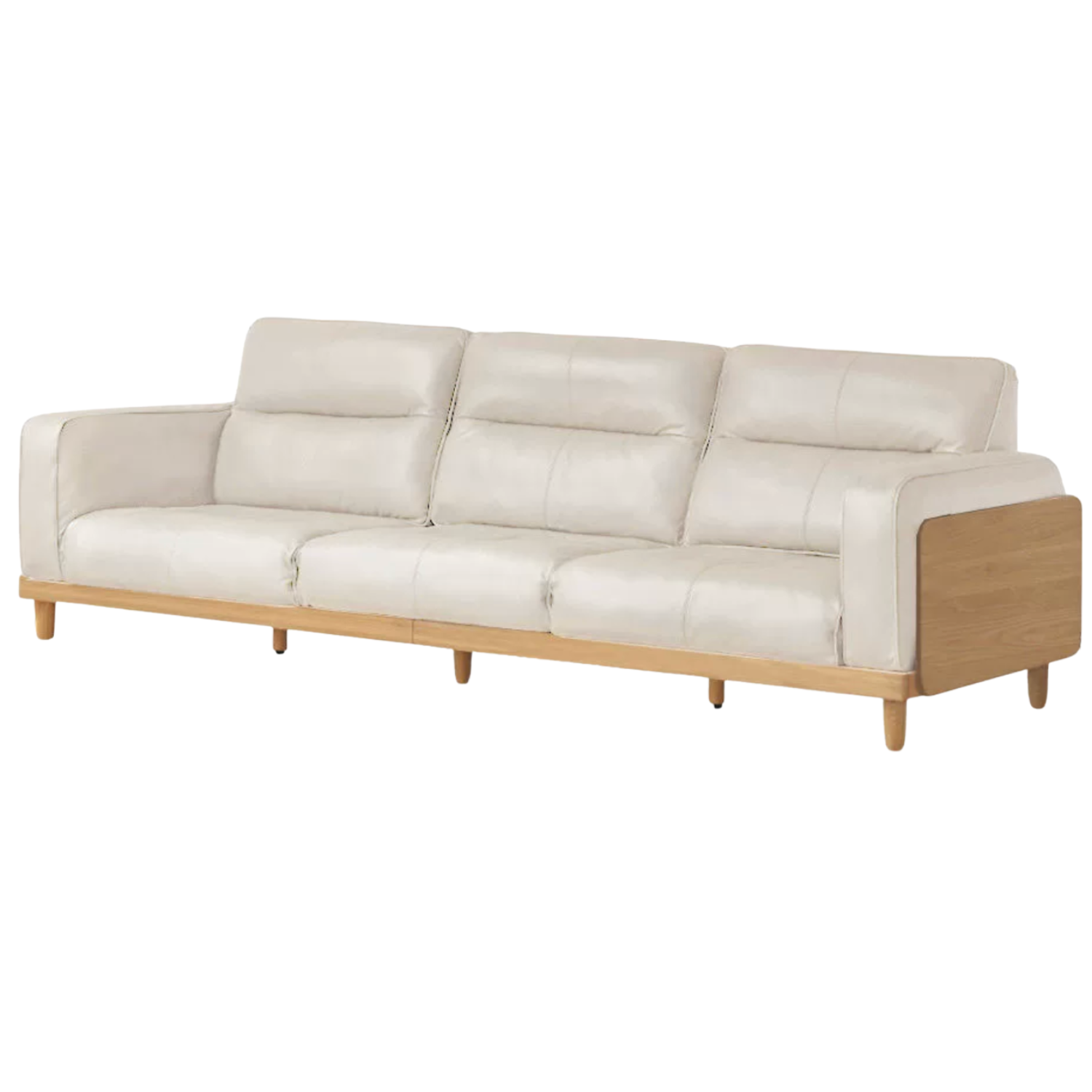 Oak, Ash Solid Wood genuine leather, fabrics High Back Sofa