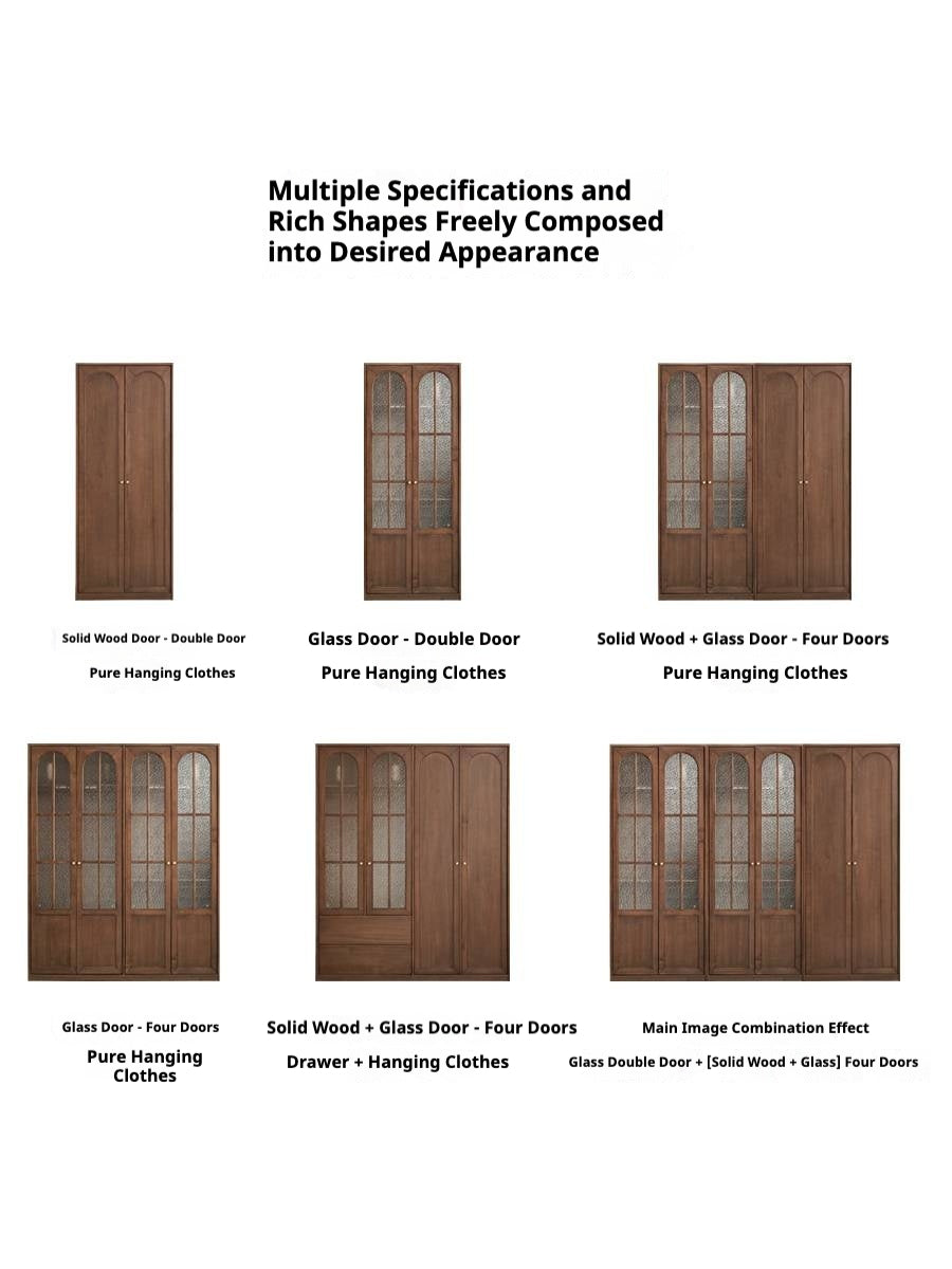 Solid Sandalwood French Retro Style Wardrobe
