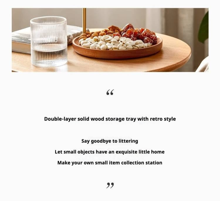 Beech, Ebony Solid Wood Double-Layer Tray