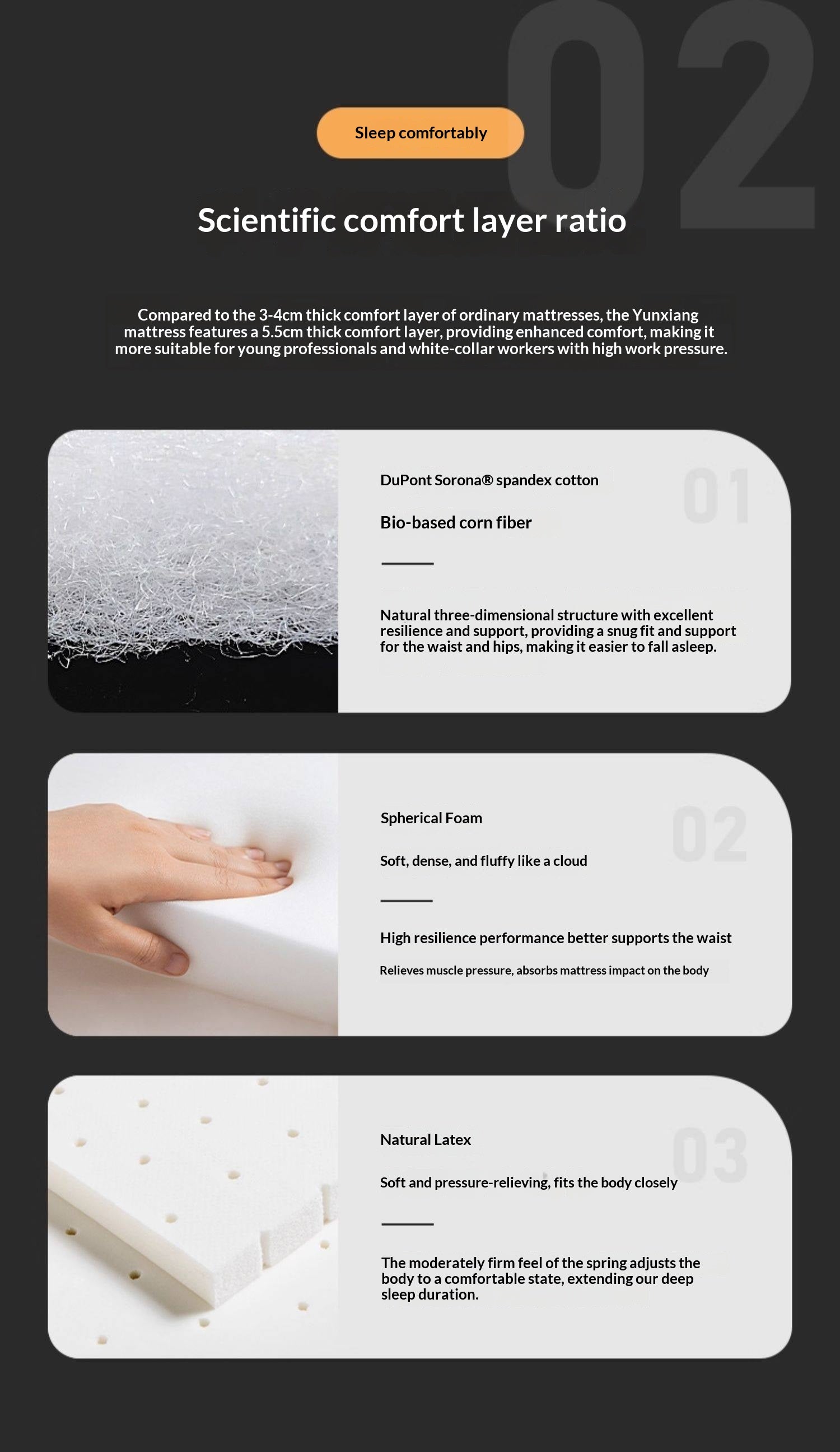 Glue-Free Mattress Made Of Imported Natural Latex, With Air Fiber Filling And Spring Support, A Soft Mattress For Back Protection 24 cm