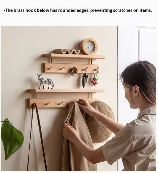 Black Walnut, Beech Solid Wood Wall Shelf