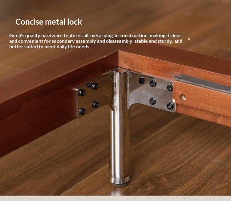 Genuine Leather Bauhaus Style Double Bed with Top Grain Cowhide Soft Backrest