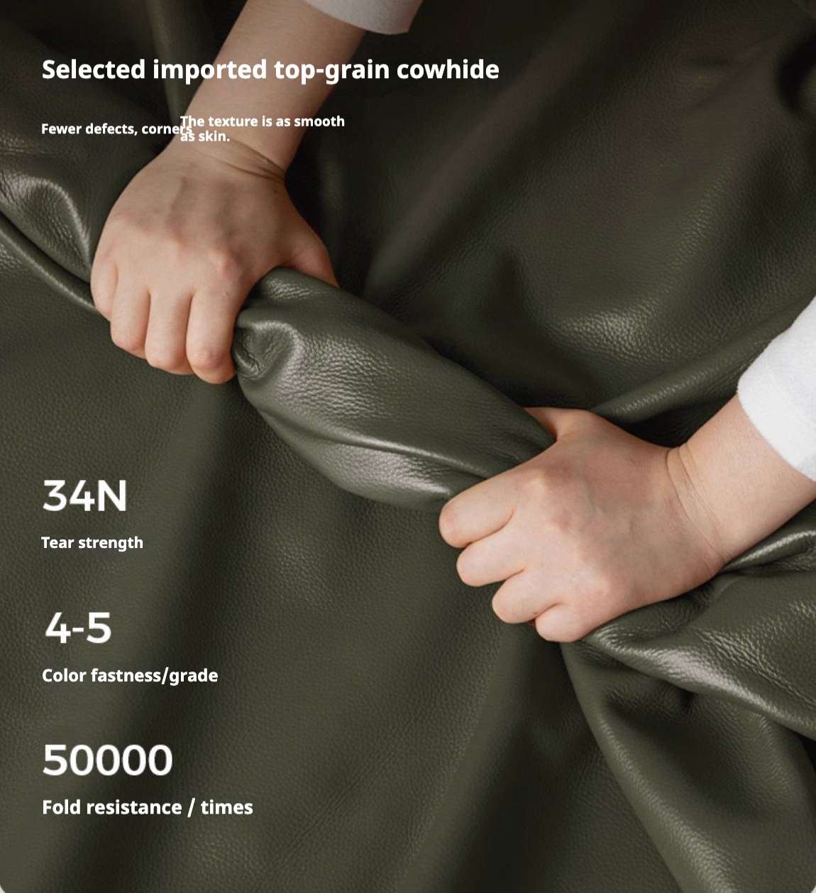 Sandalwood, Ash Solid Wood Genuine Leather, fabric High-Back Sofa