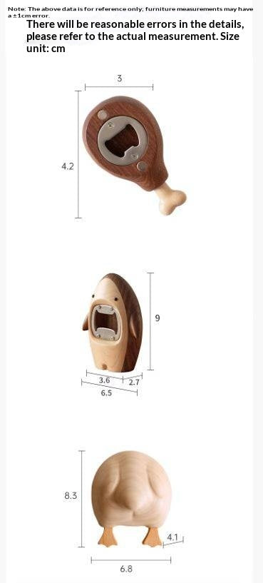 White Oak, Black Walnut, Beech, Maple Solid Wood Beer Bottle Opener