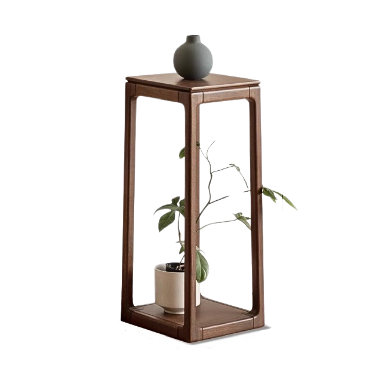 Black Walnut, Solid Sandal Wood Double Layer Storage Flower Frame