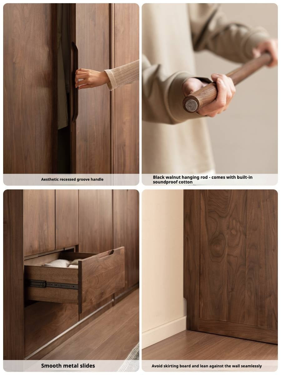 Black Walnut Solid Wood Large Wardrobe.