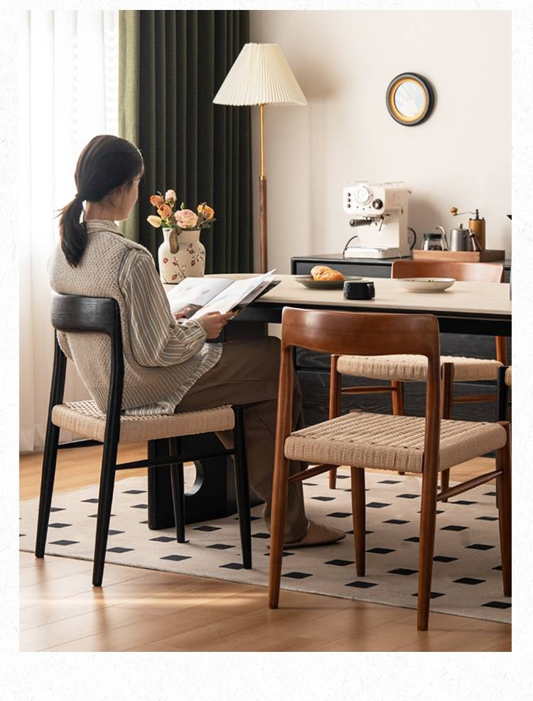 Set 4 pcs Ash, Beech, Cherry Solid Wood Dining Rope Chair